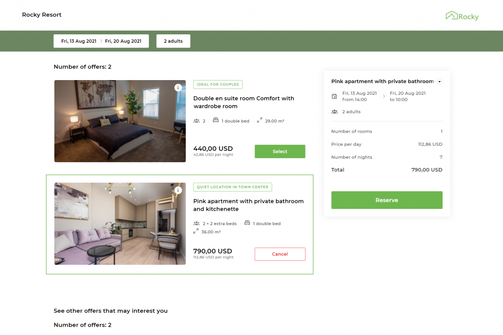 система бронирования для веб-сайта для аренды на время отпуска