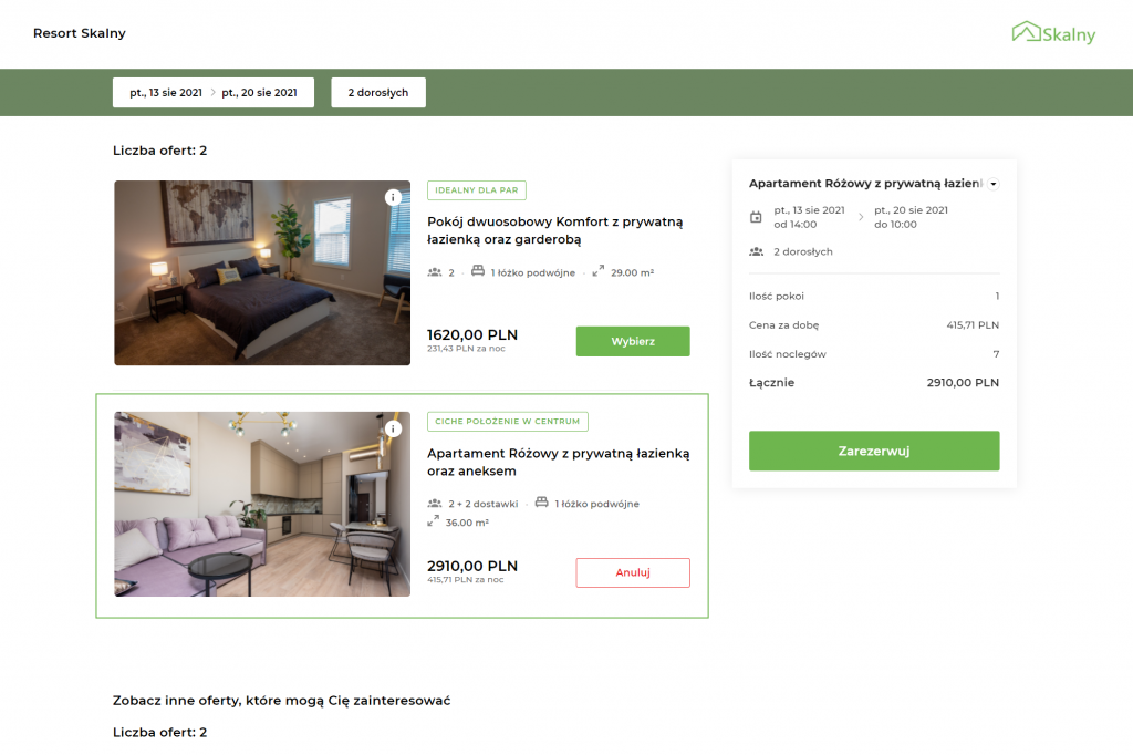 Sytem rezerwacji dla obiektów noclegowych