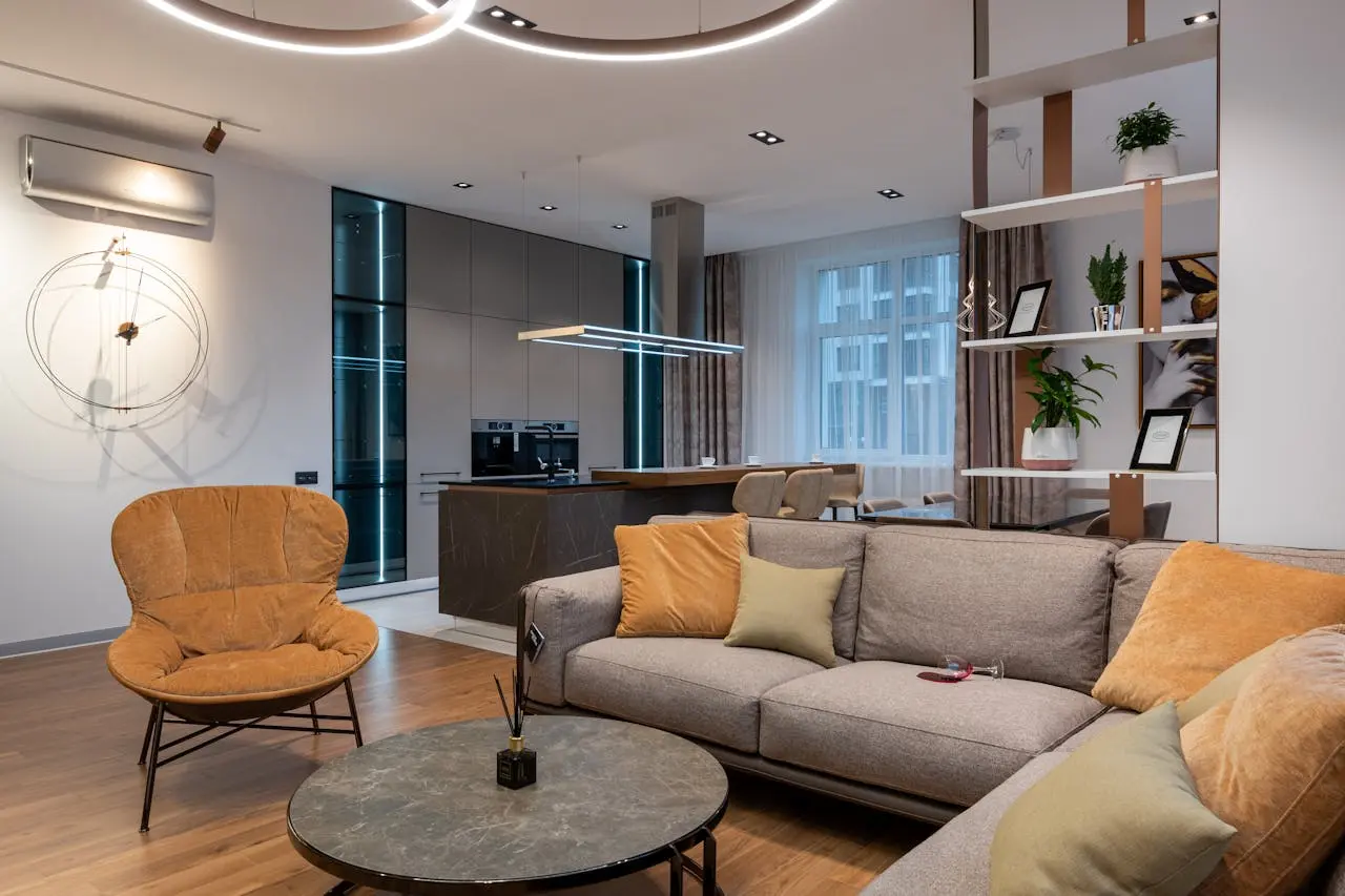 Nowoczesne i przytulne wnętrze apartamentu do wynajęcia – idealne miejsce na krótki pobyt.